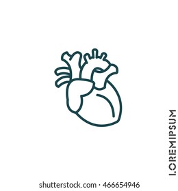 Web line icon. Human heart