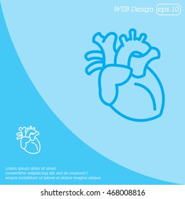 Web line icon. Human heart