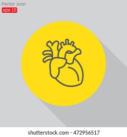 Web line icon. Human heart