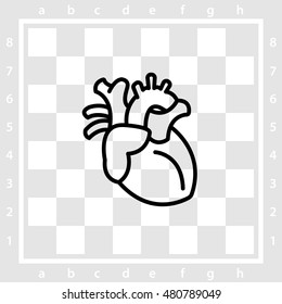 Web line icon. Human heart