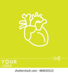 Web line icon. Human heart