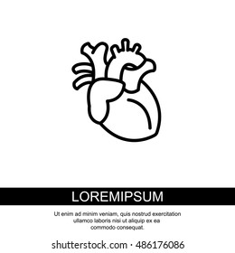 Web line icon. Human heart