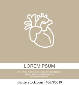 Web line icon. Human heart