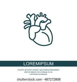Web line icon. Human heart