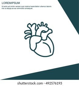 Web line icon. Human heart