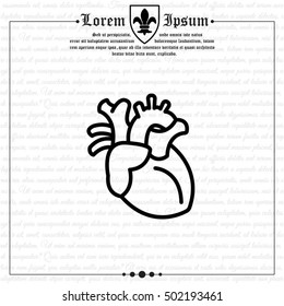 Web line icon. Human heart