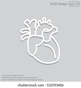 Web line icon. Human heart