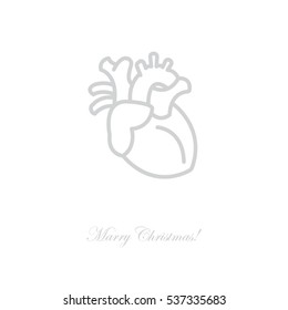 Web line icon. Human heart