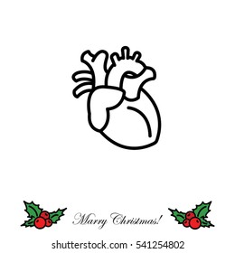 Web line icon. Human heart
