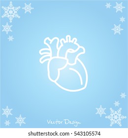 Web line icon. Human heart