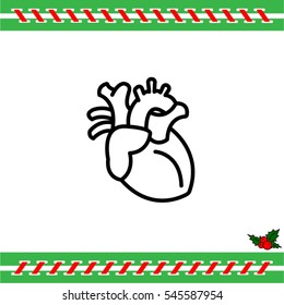 Web line icon. Human heart