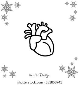 Web line icon. Human heart