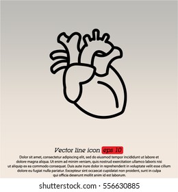 Web line icon. Human heart