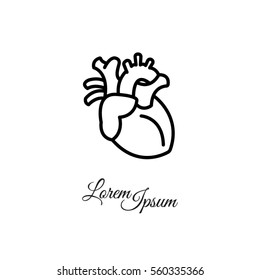 Web line icon. Human heart