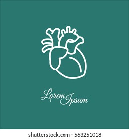 Web line icon. Human heart