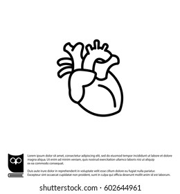 Web line icon. Human heart