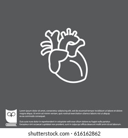 Web line icon. Human heart