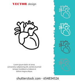 Web line icon. Human heart