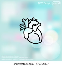 Web line icon. Human heart