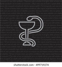 Web line icon. Hygeia bowl, Hippocratic cup, Hospital symbol