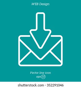 Web line icon. Incoming mail, message