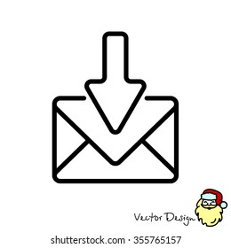 Web line icon. Incoming mail, message