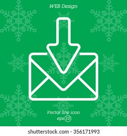 Web line icon. Incoming mail, message
