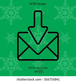 Web line icon. Incoming mail, message