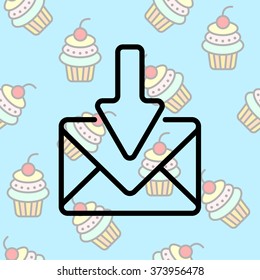 Web line icon. Incoming mail, message