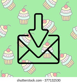 Web line icon. Incoming mail, message