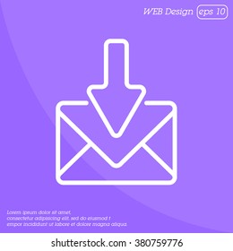 Web line icon. Incoming mail, message