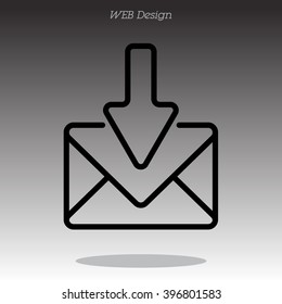 Web line icon. Incoming mail, message