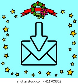 Web line icon. Incoming mail, message