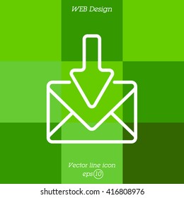 Web line icon. Incoming mail, message