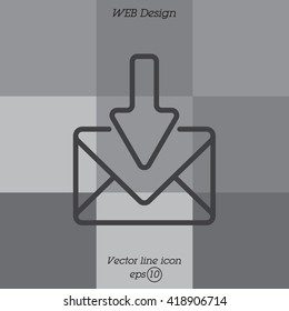 Web line icon. Incoming mail, message