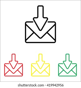 Web line icon. Incoming mail, message
