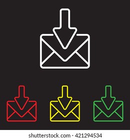 Web line icon. Incoming mail, message