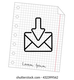 Web line icon. Incoming mail, message