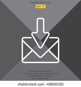 Web line icon. Incoming mail, message