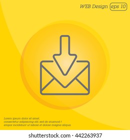 Web line icon. Incoming mail, message