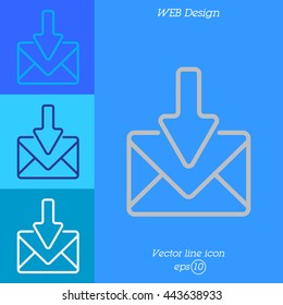 Web line icon. Incoming mail, message