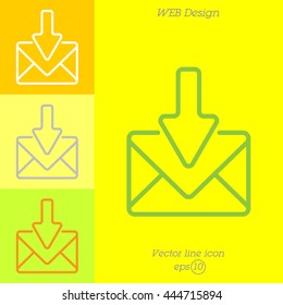 Web line icon. Incoming mail, message