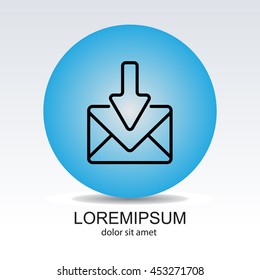 Web line icon. Incoming mail, message