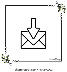 Web line icon. Incoming mail, message