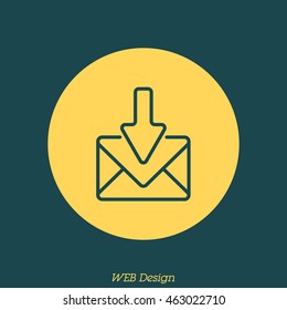 Web line icon. Incoming mail, message