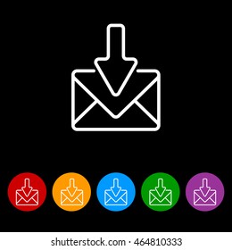 Web line icon. Incoming mail, message