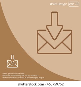 Web line icon. Incoming mail, message