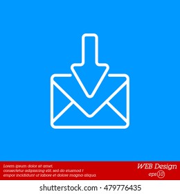 Web line icon. Incoming mail, message