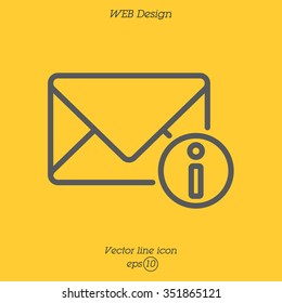Web line icon. Information about the message, Information notices