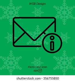 Web line icon. Information about the message, Information notices